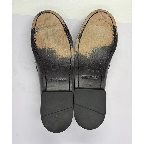 Cole Haan Loafers Black Leather Round Toe Pinch Tassel Slip On Shoes 11B 03506 main image 8